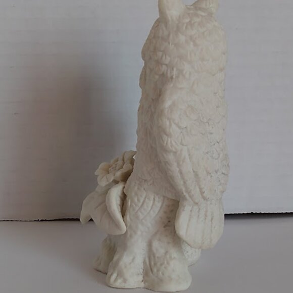 Vintage Porcelain Owl Figurine Two White Owls on Tree Branch - Picture 4 of 5